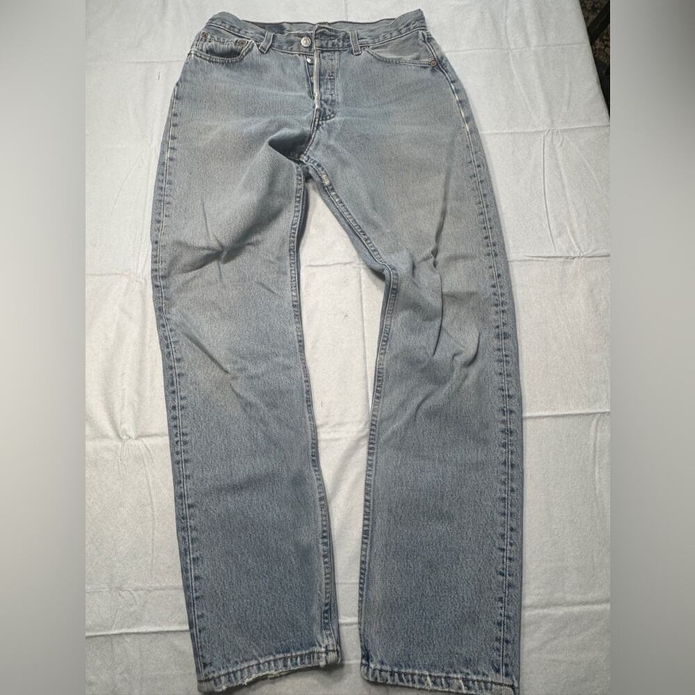 Levi's Blue Denim Jeans with Orange Stitching Red Tag 11 short Vintage